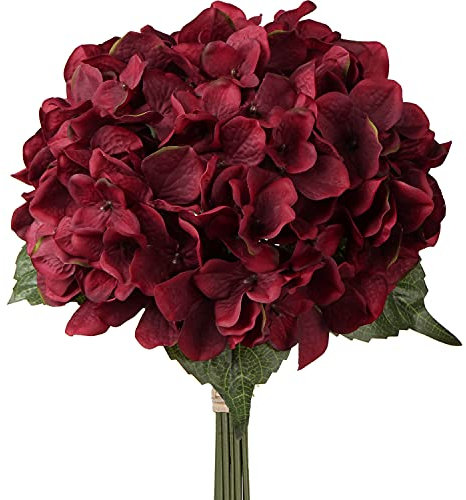 Fiore artificiale ortensia, fiori artificiali di seta, 9 teste, bouquet di ortensia, per matrimonio, casa, feste, tavolo, cucina, ufficio, decorazione