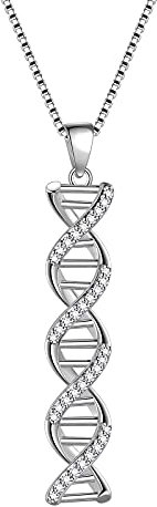 Aurora Tears Infinity Spiral DNA Doppelhelix Chemie Wissenschaft Halsketten 925 Sterling Silber Biologie Molekül Anhänger für Medizinstudenten DP0302W