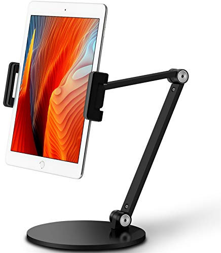 viozon Tablet Ständer Halterung, 360 Grad drehbar, höhen- und winkelverstellbar, hochwertiger Aluminiumlegierung Langer Arm kompatibel mit 4.5-13 Handy und Tablet, iPhone, iPad DE-AP-7LB