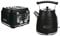 Rangemaster RMCL4S201BK Classic Black 2.1kW 4 Slice Toaster with Defrost,Removable Crumb Tray (Black, 4 Slice) & RMCLDK201BK Black Cordless Electric 1.7L 3kW Classic Kettle with Quick & Quiet Boil