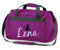 Sporttasche mit Namen | Personalisieren & Bedrucken | Motiv Ballett-Tänzerin Ballerina | Reisetasche Umhänge-Tasche Kindertasche Mädchen für Sport Freizeit Reisen (lila)