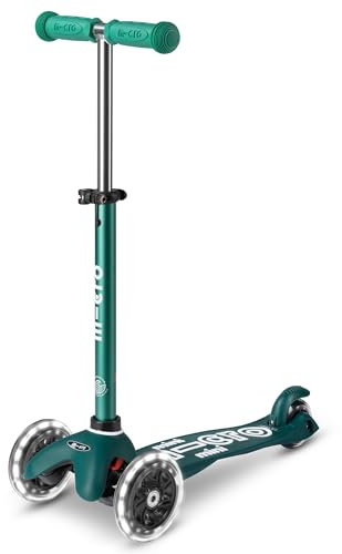 Micro Micro Eco Kinderscooter | Verstellbarer Lenker | Leuchtrollen | 2-5 Jahre | Jungen und Mädchen | Grün