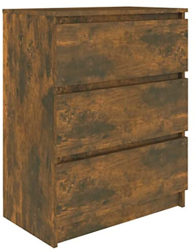 vidaXL Sideboard, Kommode mit viel Stauraum, Schrank mit 3 Schubladen, Schubladenschrank Anrichte für Wohnzimmer, Räuchereiche 60x35x76cm Holzwerkstoff