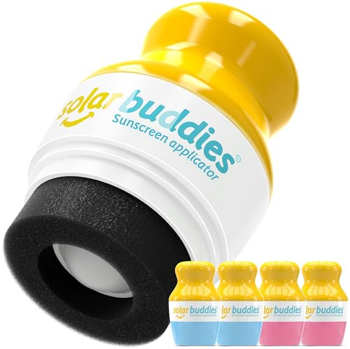QUAD BBPP Solar Buddies Refillable Roll On Sponge Applicator For Kids, Adults, Families, Travel Size Holds 100ml Travel Friendly for Sunscreen, Suncream and Lotion