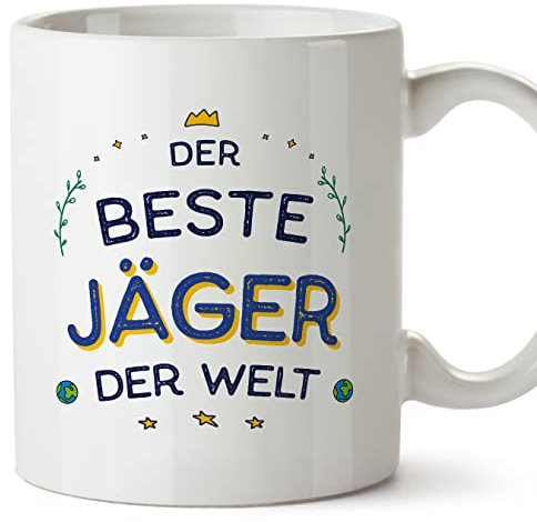 Mugffins Tassen/Becher mit Spruch für JÄGER - Auf Deutsch - Beste der Welt - 11 oz / 330 ml - originelles und lustiges Geschenk Mitarbeiter