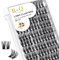 BQ Lash Einzelne Wimpern 72 Clusters Farbige Cluster Lashes B12 B01 B02 B09 Schwarz für DIY Wimpernverlängerung zu Hause (B12,D-12mm)