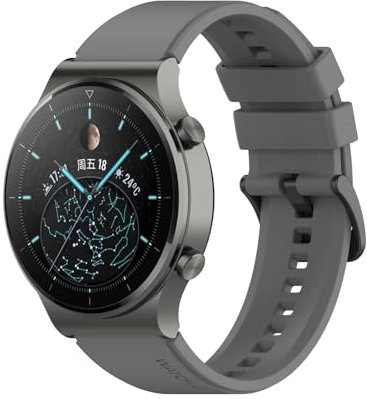 HAZELS Bracelet de montre 22 mm officiel, pour Huawei GT 2 GT2 Pro Original Smartwatch Remplacement pour montre connectée pour homme (couleur : gris, taille : pour GT 2 Pro)