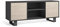 Skraut Home - Mobile TV 140 con 2 porte, soggiorno, modello Wind, colore struttura grigio antracite, colore ante rovere, misure 140 x 40 x 57 cm di altezza.