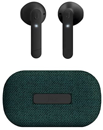 JAZ SBS TWS Chane Ohrhörer mit Textil-Ladepad, kabelloses Headset mit HD-Mikrofon, kabellose Ohrhörer mit ENC-Geräuschunterdrückung, inkl. USB-C-Ladekabel