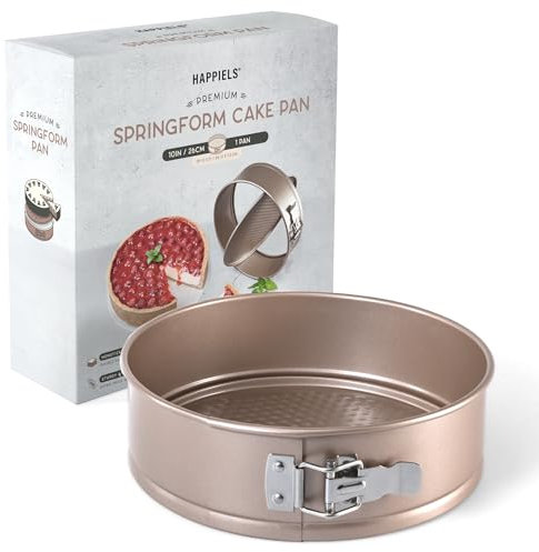 HAPPIELS Non-Toxic Nonstick 10-Inch Round Springform Cake Pan 3-inches deep | Cheesecake Leak Proof Baking Pan