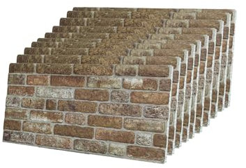 IZODEKOR Wall Panelling, Stone Look, Polystyrene 3D Wall Panels, Facing Stone Look for Kitchen, Bathroom, Balcony, Bedroom, Living Room, Kitchen Back Wall and Patio, Old Castle (10 x Panels)