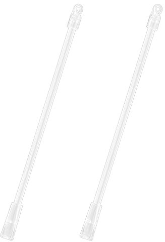 2Pcs Blind Wands, GLADFRESIT 12 Inch Vertical Blind Rod with Hooks and Grips – Plastic Clear Replacement Stick Window Blind Opener