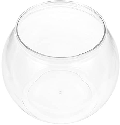 POPETPOP Décor De Bureau Transparent Petit Aquarium Rond en Plastique - Bocal À Poissons Pour Le Terrarium D'animaux De Compagnie