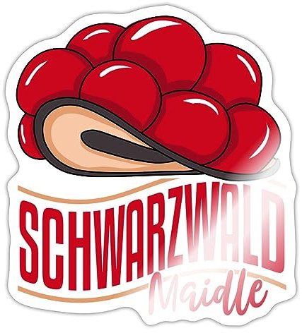 Spreadshirt Schwarzwald Maidle Bollenhut Schwarzwald Geschenk Frauen Sticker, 10 x 10 cm, Weiß glänzend