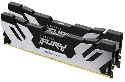 Kingston FURY Renegade DDR5 Silver/Black XMP 32GB 8000MT/s CL38 DIMM Desktop Gaming Memory (Kit of 2) - KF580C38RSK2-32