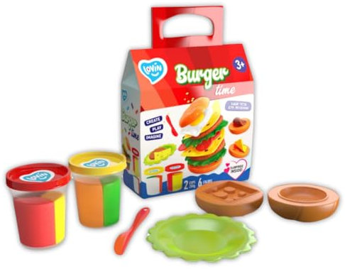 Burger Time Lovin Modeling Set with Colour Dough, Craft Kits for Kids - Arts and Crafts for Kids - Colour Dough Modelling and Sculpting Playdough Set - Ideal Creative Activity Kit for Children