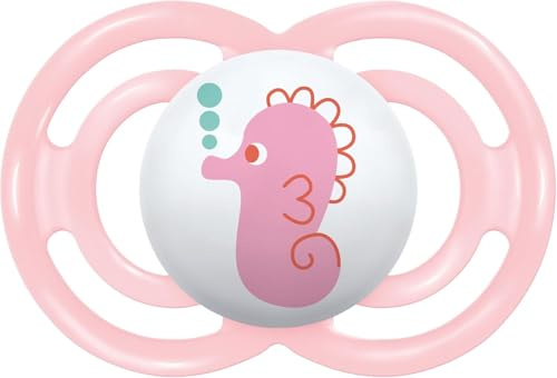 MAM Perfect Succhietto 6+ mesi con porta ciuccio incluso, Rosa | Confezione sterilizzante portatile, Tettarella ultrasottile e flessibile, Silicone SkinSoft, Senza BPA/BPS