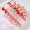 MrCuvaryas UV Gel Nagelfolie selbstklebend, Nagelsticker Nagelkunst Sticker Nagellack Aufkleber Nail art Selbstklebend, Maniküre Sticker Schöne Mode DIY (Black French) (Red French, M-16pcs)