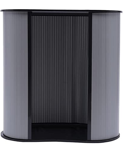 KumuJ Rednerpult Empfangstresen Prsentationsstnder Messetheke Faltbar Empfangstheke Rezeption Counter Round für Firmenhallen Hotelrezeptionen Rezeption Werbeliteratur 40 * 90 * 90cm Schwarz