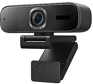 AUBEST Webcam, Webcam Smart Full HD Webcam, Webcam 2K autofocus à Cadrage alimenté par l'IA avec Microphones antibruit for Les conférences