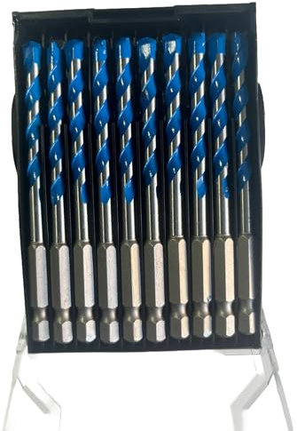Sivitec 10 Piece 6mm Masonry and Concrete Drill Bit Set Hex Shank with Carbide Tip