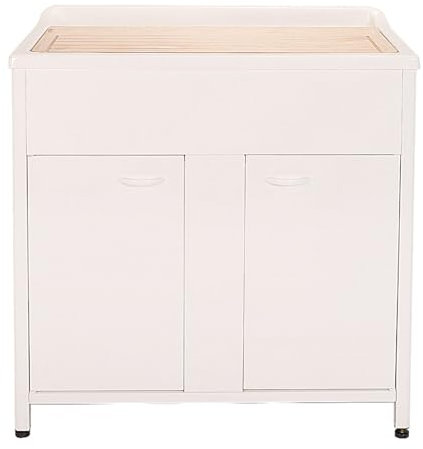 Bonussi Mobile Lavatoio da Esterno in Polipropilene e Alluminio 80x50x83 cm Bianco