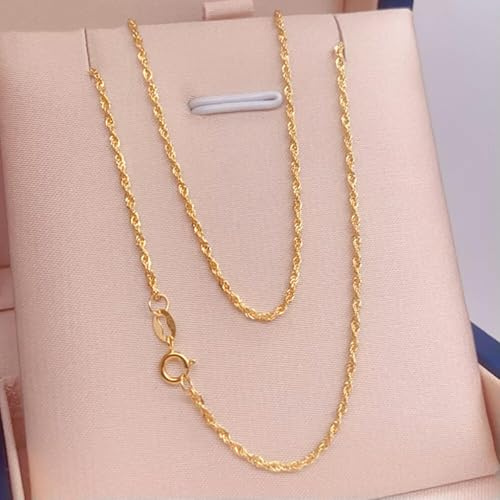 Collana autentica in Oro Giallo 18K con Catena a Corda Intrecciata da 1,2 mm Au750