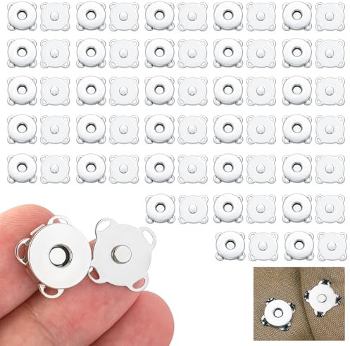 30 Stück Magnetknöpfe 14mm, Druckknöpfe zum Annähen, Magnetverschluss für für Taschen, Nähen Handarbeiten und Kleidung