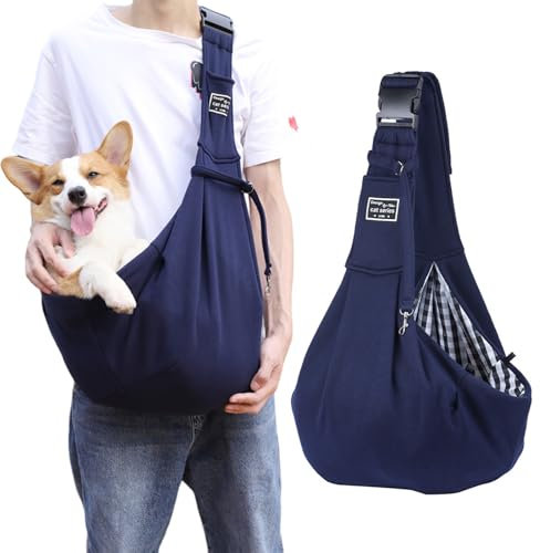 RNXSIB Hundetrage, Tragetuch Hund, Hunde Tasche Haustiere Bis 7.5 kg, Verstellbar Sicherer Tragegurt Hundetragetasche, Tragetasche Hund, Für Kleine Hunde Für Spaziergänge