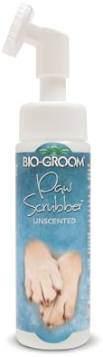 Bio-Groom Paw Wash & Scrubber Brush - No Rinse Dog & Pet Paw Cleaner, Safe for Cats & Dogs, Gently Cleans Dry & Sensitive Feet, Waterless Application, Natural Rich Foam, Made in USA - 8 fl oz