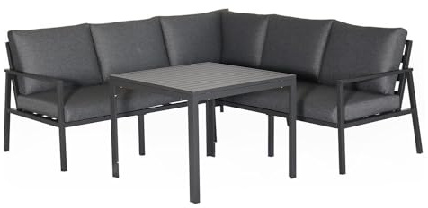 Generisch Gartenlounge 2-teilig - Grau - Aluminiumgestell - Olefin - mit Kissen
