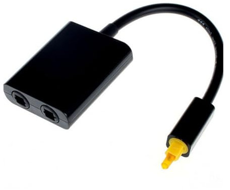 Adaptador divisor de sonido óptico digital de doble puerto, cable de sonido de fibra óptica 1 en 2 salidas para HDTV