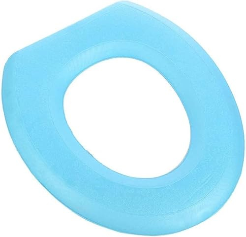 Blue Toilet Seat Cushion, Toilet Seat Cover Waterproof EVA Toilet Seat Cushion O-Shape Toilet Lid Seat Cover Bathroom Accessories Easy to Install