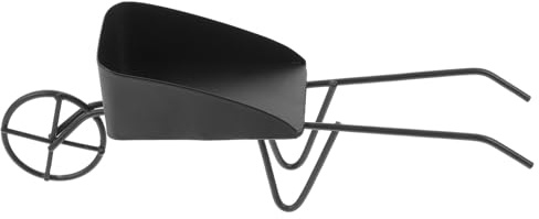 NOLITOY Metal Miniature Wheelbarrow for Dollhouse, Vintage Black Single-wheel Barrow, Mini Barrow for Miniature Garden and Doll Accessories