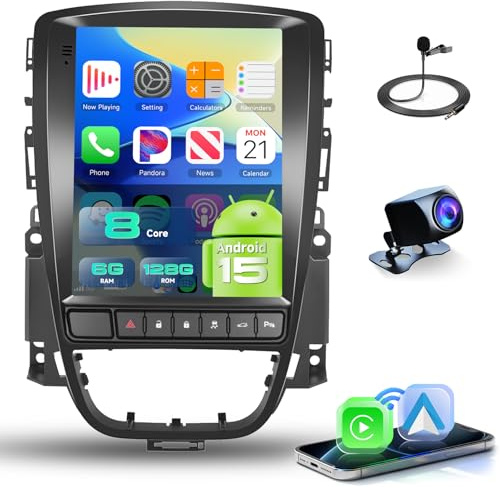 【8 Core 6+128G】Per Opel Astra J/Buick Excelle 2009-2015 Autoradio con CarPlay Wireless Android Auto, Schermo IPS da 9.7 Pollici con FM/RDS, GPS, Bluetooth 5.0, Supporta Telecamere Panoramiche a 360°