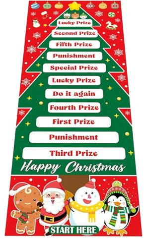 Weihnachtsspiele für große Gruppen – Lustige klassische interaktive Urlaubsartikel, Familienspiele, riesige aufblasbare Geweih-Worf und Rentier-Renn-Set mit 12 Ringen |