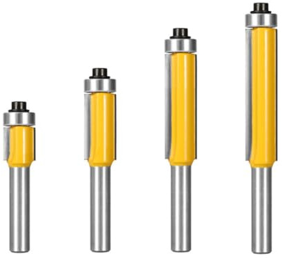 Profession Bündigfräser Fräser Set, Kugellager, 8 mm Schaft, 12, 7 mm Klinge, für Kanten, Kopieren, Holzbearbeitung, Sperrholz, Trimmen, Kanten, Kopieren, Fräser für Holzbearbeitungswerkzeug
