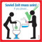 immi 4x Klobürste nutzen, Hände waschen Aufkleber, Saubere Toilette modern. 9,8cm