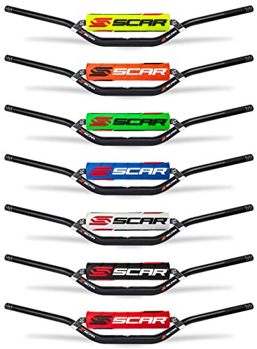 SCAR Guidon Moto Cross 22mm - Haut - Alu Street Roadster Hornet CB Bandit GSR Z750 - Mousse Rouge