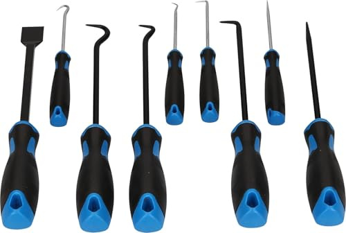 BRILLIANT TOOLS BT542010 Schaber-Haken-Werkzeug-Satz, 9-tlg [Powered by KS TOOLS], 4042146779200, Mit Stabilem Blauen Transportkoffer