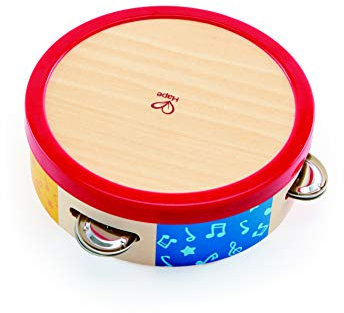 Hape Bunter Tamburin aus Holz | Trommel, Musikinstrument für Kinder ab 12 Monaten