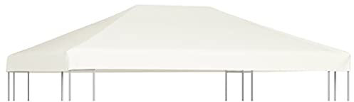 vidaXL Toile Supérieure de Belvédère Toit de Rechange de Tonnelle Dessus de Chapiteau Jardin Terrasse Extérieur 310 g/m² 4x3 m Blanc Crème
