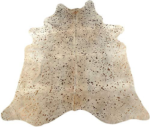 generisch Kuhfell Stierfell Teppich Kupfer Devore hellgrau 225 x 205 cm Kupfer Metallic Effektvon KUHFELLE online