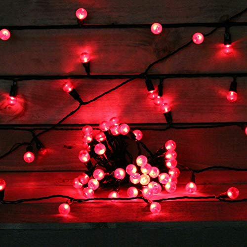 100 LED Lights Berry Ball Battery Operated Timer Multi Function Christmas Lights Fairy Lights Tree Decorations String Lights for Indoor and Outdoor(Red, One Size)