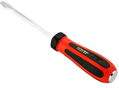 Jetech Durchschlagende Schraubendreher-Schlitz 5x100mm, S2 Stahl Flachkopf-Schraubendreher mit Schlagkappe, magnetische Spitze, ergonomischer Soft-Grip-TPR-Griff