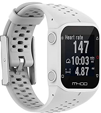 KUTEWEU Tiggo Silikon Armband für Polar M400/ Polar M430 Watch, Ersatzband Armband Verstellbares Weiches Silikonband, Uhrenarmband Armbänder Sports Wrist Strap für Polar M400/ M430 Zubehör (Weiß)