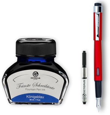 Diplomat Magnum Feuerrot Füllhalter-Set, Füllfederhalter im Set mit Schreibtinte und Konverter, Schreibset