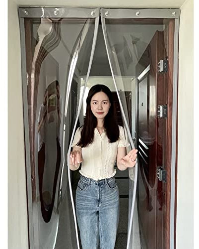 Durchsichtiges magnetisches Staubschutztür-Kit, PVC- Wärmeschutzvorhang transparenter Trennvorhang Vinyl 16 mm dick Selbstschließend Beständig gegen negative Luft ( Farbe : Klar , Größe : 0.40x2m/PC )