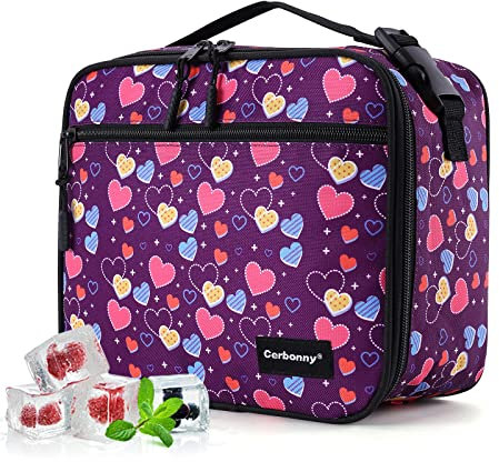 Cerbonny Small Cooler Bag Lunch Bag for Office School Picnic Beach, Freezable Lunch Bag Small Insulated Bag for Kids Adults,Leak-Proof School Lunch Box Freezer Lunch Bags,Lunch Box with Ice Packs