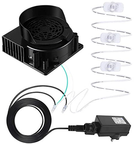 Radial Lüfter, Aufblasbarer Luftgebläse-Ersatz 12 V 1,5 A Lüftergebläsemotor mit 3 LED-Lig, 3500-4400(r/min), Luftvolumen: 21/24CFM, Gebläse Lüfter für Kühlschrank Inflatables BBQ Picknick Camping